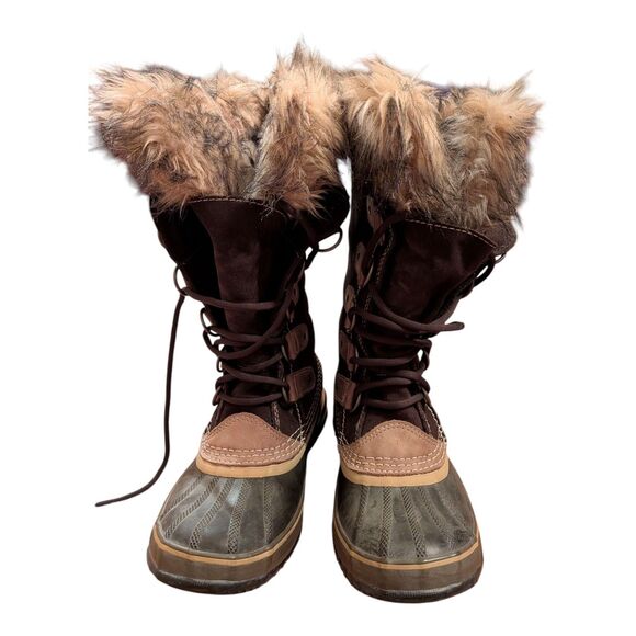 Sorel Joan of Arctic Boots Faux Fur Brown Waterproof Insulated Winter 7 Snow - Picture 6 of 10